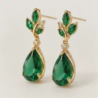 Cedar Green Crystal Earring